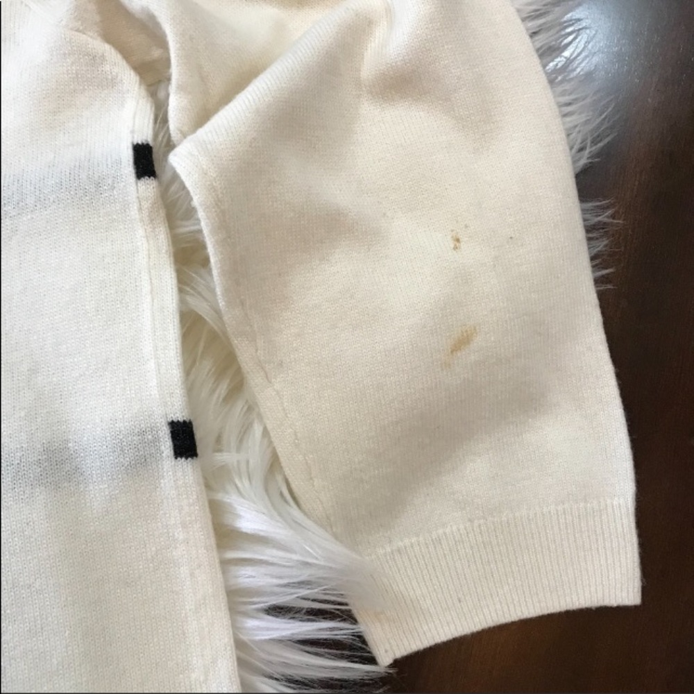 Loft Large Ivory & Black Window Pane Sweater - Picture 6 of 6